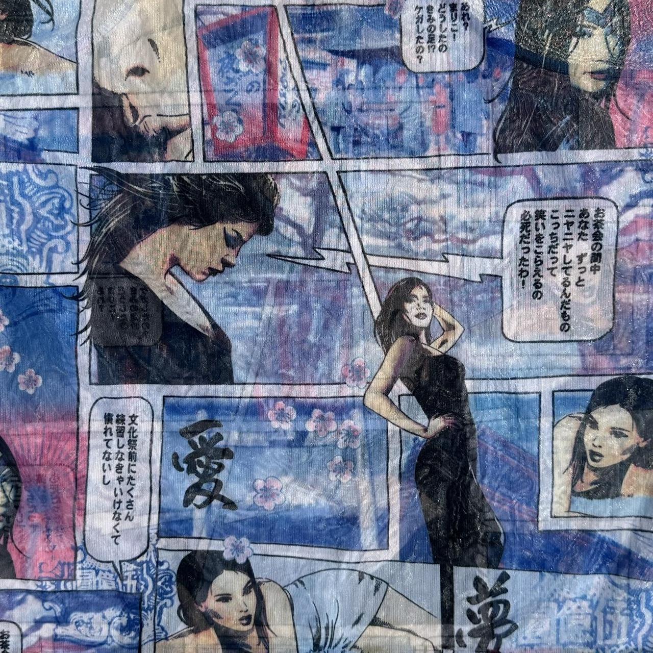 Y2K Comic Strip Mesh Tank