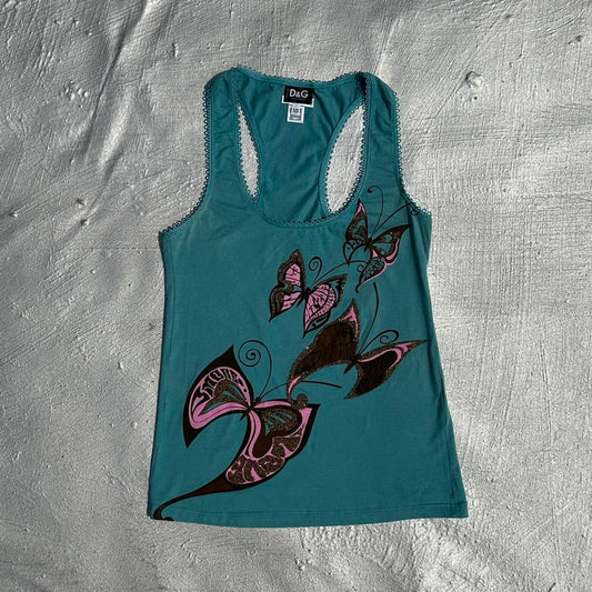 Y2K D&G Butterfly Tank Top