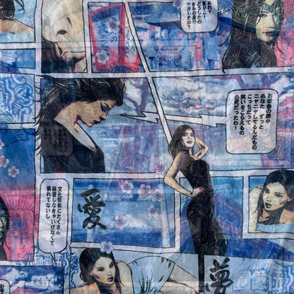 Y2K Comic Strip Mesh Tank